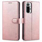 For Xiaomi Redmi Note 10 Pro Max AZNS Skin Feel Calf Texture Horizontal Flip Leather Case with Card Slots & Holder & Wallet(Rose Gold) - 1
