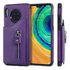 For Huawei Mate 30 Solid Color Double - Button Zipper Shockproof Protective Case(Purple) - 1