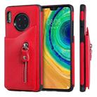 For Huawei Mate 30 Solid Color Double - Button Zipper Shockproof Protective Case(Red) - 1