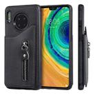 For Huawei Mate 30 Solid Color Double - Button Zipper Shockproof Protective Case(Black) - 1