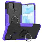 For OPPO Realme C20 / C21 Armor Bear Shockproof PC + TPU Protective Case with Ring Holder(Purple) - 1