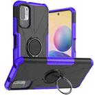 For Xiaomi Redmi Note 10 5G Armor Bear Shockproof PC + TPU Protective Case with Ring Holder(Purple) - 1