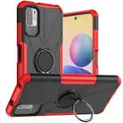 For Xiaomi Redmi Note 10 5G Armor Bear Shockproof PC + TPU Protective Case with Ring Holder(Red) - 1