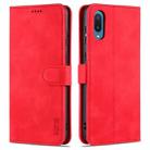 For Samsung Galaxy A02 AZNS Skin Feel Calf Texture Horizontal Flip Leather Case with Card Slots & Holder & Wallet(Red) - 1
