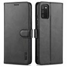For Samsung Galaxy A02s AZNS Skin Feel Calf Texture Horizontal Flip Leather Case with Card Slots & Holder & Wallet(Black) - 1
