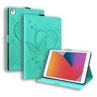 Love Butterfly Pattern For iPad 10.2 2021 / 2020 / 2019 Horizontal Flip Leather Case with Holder & Sleep / Wake-up Function / Air (2019) / 10.2 (2020)(Green) - 1
