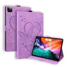 For iPad Pro 12.9 (2020) / (2021) Love Butterfly Pattern Horizontal Flip Leather Tablet Case with Holder & Sleep / Wake-up Function(Purple) - 1