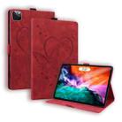 For iPad Pro 12.9 (2020) / (2021) Love Butterfly Pattern Horizontal Flip Leather Tablet Case with Holder & Sleep / Wake-up Function(Red) - 1