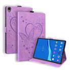 For Lenovo Tab M8(HD) / M8(FHD) TB-8505F Love Butterfly Pattern Horizontal Flip Leather Case with Holder(Purple) - 1