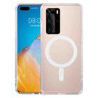 For Huawei P40 Pro Magsafe Case Simple Magnetic Ring All-inclusive Clear Crystal Acrylic PC +TPU Shockproof Case - 1