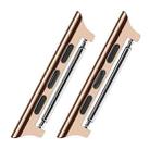 2 PCS Watchbands Stainless Steel Acoustic Ear Connector, Width: 22mm For Apple Watch Series 6 & SE & 5 & 4 40mm / 3 & 2 & 1 38mm(Rose Gold) - 1