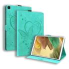 For Samsung Galaxy Tab A7 Lite T220 T225 Love Butterfly Pattern Horizontal Flip Leather Case with Holder(Green) - 1