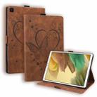 For Samsung Galaxy Tab A7 Lite T220 T225 Love Butterfly Pattern Horizontal Flip Leather Case with Holder(Brown) - 1