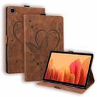 For Samsung Galaxy Tab A7 10.4 (2020) SM-T500 SM-T505 Love Butterfly Pattern Horizontal Flip Leather Case with Holder(Brown) - 1