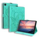 For Samsung Galaxy Tab A 8.0 (2019) SM-T290 SM-T295 Love Butterfly Pattern Horizontal Flip Leather Case with Holder(Green) - 1