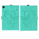 For Samsung Galaxy Tab A 8.0 (2019) SM-T290 SM-T295 Love Butterfly Pattern Horizontal Flip Leather Case with Holder(Green) - 2