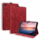 For Samsung Galaxy Tab A 8.0 (2019) SM-T290 SM-T295 Love Butterfly Pattern Horizontal Flip Leather Case with Holder(Red) - 1