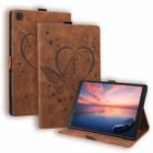 For Samsung Galaxy Tab A 8.0 (2019) SM-T290 SM-T295 Love Butterfly Pattern Horizontal Flip Leather Case with Holder(Brown) - 1