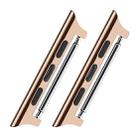 2 PCS Watchbands Stainless Steel Acoustic Ear Connector, Width: 24mm For Apple Watch Series 6 & SE & 5 & 4 44mm / 3 & 2 & 1 42mm(Rose Gold) - 1