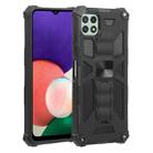 For Samsung Galaxy A22 5G Shockproof TPU + PC Magnetic Protective Case with Holder(Black) - 1