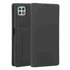 For Samsung Galaxy A22 5G Strong Magnetism Liquid Feel Horizontal Flip Leather Case with Holder & Card Slots & Wallet(Black) - 1
