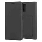 For Samsung Galaxy A03s 166.6mm Strong Magnetism Liquid Feel Horizontal Flip Leather Case with Holder & Card Slots & Wallet(Black) - 1
