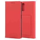 For Samsung GalaxyA03s 166.6mm Strong Magnetism Liquid Feel Horizontal Flip Leather Case with Holder & Card Slots & Wallet(Red) - 1