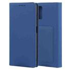 For Samsung Galaxy A03s 166.6mm Strong Magnetism Liquid Feel Horizontal Flip Leather Case with Holder & Card Slots & Wallet(Blue) - 1