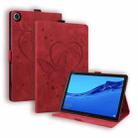 For Huawei MediaPad C5 / M5 10.1 Love Butterfly Pattern Horizontal Flip Leather Case with Holder(Red) - 1