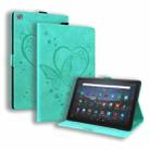 For Amazon Fire HD 8 (2015/2016/2017/2018) Love Butterfly Pattern Horizontal Flip Leather Case with Holder & Sleep / Wake-up Function(Green) - 1