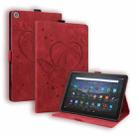 For Amazon Fire HD 8 (2015/2016/2017/2018) Love Butterfly Pattern Horizontal Flip Leather Case with Holder & Sleep / Wake-up Function(Red) - 1