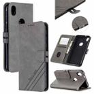 For Motorola Moto E6 Stitching Style 2-Color Cow Texture Horizontal Flip PU Leather Case with Holder & Card Slot & Lanyard(Gray) - 1