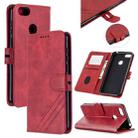 For Motorola Moto E6 Play Stitching Style 2-Color Cow Texture Horizontal Flip PU Leather Case with Holder & Card Slot & Lanyard(Red) - 1