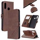 For Motorola Moto E6 Plus Stitching Style 2-Color Cow Texture Horizontal Flip PU Leather Case with Holder & Card Slot & Lanyard(Brown) - 1