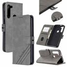 For Motorola Moto G8 Stitching Style 2-Color Cow Texture Horizontal Flip PU Leather Case with Holder & Card Slot & Lanyard(Gray) - 1