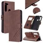 For Motorola Moto G8 Stitching Style 2-Color Cow Texture Horizontal Flip PU Leather Case with Holder & Card Slot & Lanyard(Brown) - 1