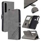 For Motorola Moto G8 Play Stitching Style 2-Color Cow Texture Horizontal Flip PU Leather Case with Holder & Card Slot & Lanyard(Gray) - 1