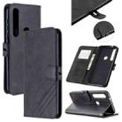 For Motorola Moto G8 Play Stitching Style 2-Color Cow Texture Horizontal Flip PU Leather Case with Holder & Card Slot & Lanyard(Black) - 1