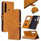 For Motorola Moto G8 Plus Stitching Style 2-Color Cow Texture Horizontal Flip PU Leather Case with Holder & Card Slot & Lanyard(Yellow) - 1