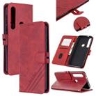 For Motorola Moto G8 Plus Stitching Style 2-Color Cow Texture Horizontal Flip PU Leather Case with Holder & Card Slot & Lanyard(Red) - 1