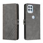 For Motorola Edge S Stitching Style 2-Color Cow Texture Horizontal Flip PU Leather Case with Holder & Card Slot & Lanyard(Gray) - 1