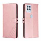 For Motorola Edge S Stitching Style 2-Color Cow Texture Horizontal Flip PU Leather Case with Holder & Card Slot & Lanyard(Rose Gold) - 1