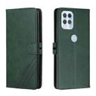 For Motorola Edge S Stitching Style 2-Color Cow Texture Horizontal Flip PU Leather Case with Holder & Card Slot & Lanyard(Green) - 1