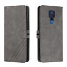 For Motorola Moto G Play 2021 Stitching Style 2-Color Cow Texture Horizontal Flip PU Leather Case with Holder & Card Slot & Lanyard(Gray) - 1