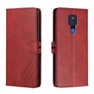 For Motorola Moto G Play 2021 Stitching Style 2-Color Cow Texture Horizontal Flip PU Leather Case with Holder & Card Slot & Lanyard(Red) - 1
