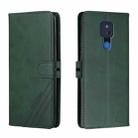 For Motorola Moto G Play 2021 Stitching Style 2-Color Cow Texture Horizontal Flip PU Leather Case with Holder & Card Slot & Lanyard(Green) - 1