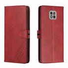 For Motorola Moto G Power 2021 Stitching Style 2-Color Cow Texture Horizontal Flip PU Leather Case with Holder & Card Slot & Lanyard(Red) - 1