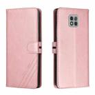 For Motorola Moto G Power 2021 Stitching Style 2-Color Cow Texture Horizontal Flip PU Leather Case with Holder & Card Slot & Lanyard(Rose Gold) - 1