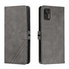 For Motorola Moto G Stylus 2021 Stitching Style 2-Color Cow Texture Horizontal Flip PU Leather Case with Holder & Card Slot & Lanyard(Gray) - 1