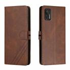 For Motorola Moto G Stylus 2021 Stitching Style 2-Color Cow Texture Horizontal Flip PU Leather Case with Holder & Card Slot & Lanyard(Brown) - 1